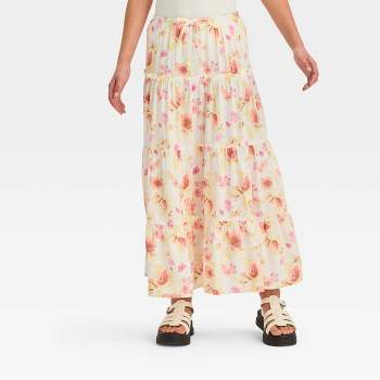Girls' Tiered Woven Maxi Skirt - art class™