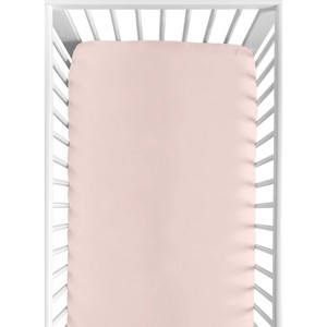 Sweet Jojo Designs Girl Baby Fitted Crib Sheet Desert Sun Collection Solid Blush Pink - 1 of 4