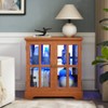 KWPZQEB Accent Cabinet with 2 Glass Doors, Farmhouse Display Cabinet with Adjustable Shelves, Buffet Sideboard, Wooden Floor Cabinet for Home - 4 of 4