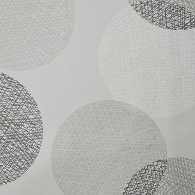 Gray Geometric Fabric Shower Curtain with Liner, 72x72"