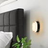 Rennnsan Trivena 5"W Drum Glass Modern LED Dimmable Flush Mount in Black - 2 of 4