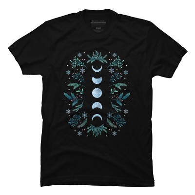 Men's Design By Humans Moonlight Garden - Teal Snow By EpisodicDrawing T-Shirt