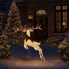 Syemin Decorative Holiday Scene Props 5FT Jumping Reindeer Christmas Decorations Holiday Decor for Xmas Decor Holiday Displays, Gold, 39"*35"*60" - 2 of 4