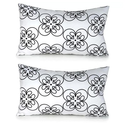 Seven20 Star Wars White Lumbar Pillow | Black Rebel Insignia | 15 x 24 Inches | Set of 2