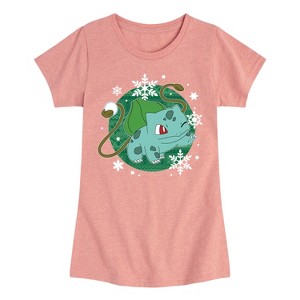 Girls' - Pokémon - Bulba Pattern Fitted Short Sleeve Graphic T-Shirt - 1 of 4