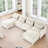 Oversized 141.7" Chenille Modular U-Shaped Ergonomic Sectional Sofa with Lumbar Pillows and 2 Movable Ottoman, 6-Piece Free combination Sofa - 2 of 4