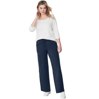 ellos Plus Size Wide Leg French Terry Sweatpant