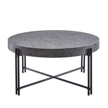 Morgan Round Cocktail Table Gray - Steve Silver Co.