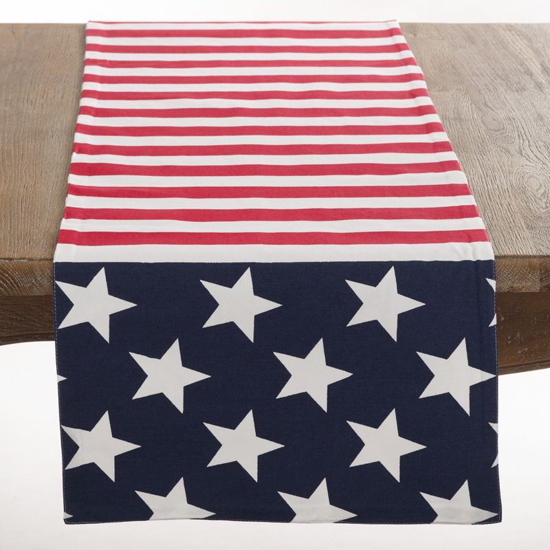 Saro Lifestyle Cotton Table Runner With American Flag Design, 2 of 4