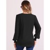 Allegra K Women's V Neck Puff Long Sleeve Smocked Cuff Casual Top - 3 of 4