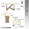 NicBex Compact 4/6 Seater Italian Dining Table with Painted Glass Top and Wooden Base for Kitchen, Dining Room - 2 of 4