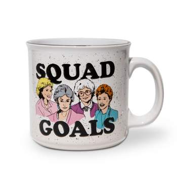 Silver Buffalo The Golden Girls "Squad Goals" Ceramic Camper Mug | Holds 20 Ounces