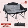 DoCred Heated Double Camping Chair, Heated Folding Camping Chairs Loveseat,Heating Oversized 2 Person Camp Chair, 3 Heat Levels - 2 of 4