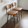 Leovsnove 360 ° Rotating Bar Chair Bar Stool bar stools set of 2 piece set with leather cushions and iron brackets - 3 of 4