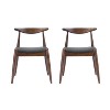 PAGED Mid-century Dining Chairs Set of 2, Wood Living Room Chair with Cushioned Seat, 18.75" Accent Chair for Dining Room, Kitchen - 4 of 4