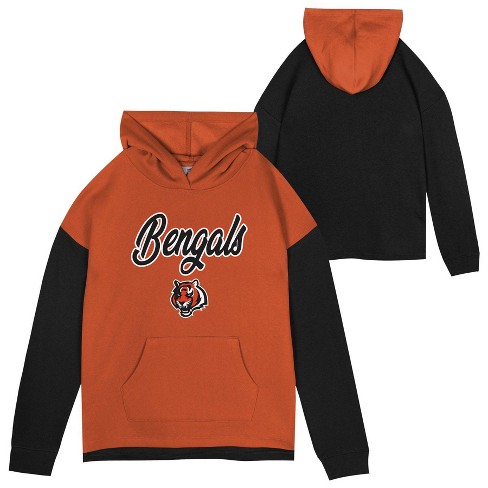 NFL Cincinnati Bengals Girls' Fleece Hooded Sweatshirt - L