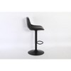 2-Pack Adjustable Swivel Bar Stools, Black Faux Leather Counter-Height Chairs with Backs - 3 of 3