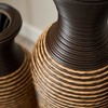 Angel Sar Hand Woven Rattan Floor Vase, Tall Vase, Two-Tone Finish, Flower Decorative Vase - 4 of 4