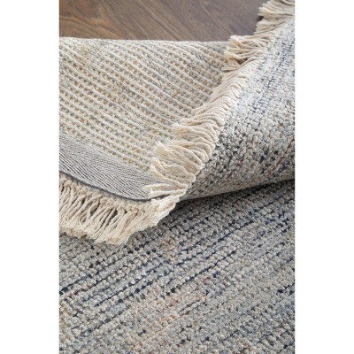 Handmade Gray Wool and Viscose Tufted Rectangular Accent Rug