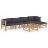 vidaXL Garden Lounge Set Dark Grey, Bamboo Bamboo, Polyester Medium - 2 of 4