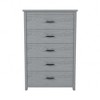 CAVINAS 5 Drawers Dresser for Bedroom,Country Style Dresser with Black Handles for Kids Room,Living Room,Entry and Hallway,Brown/Gray/White - 4 of 4