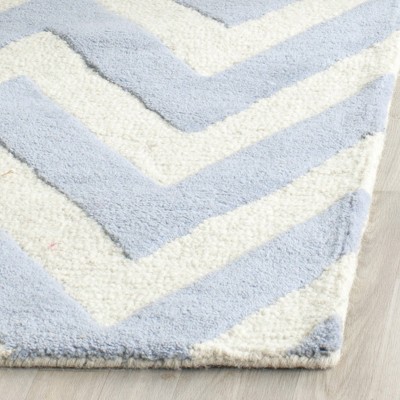 Hand-Tufted Cambridge Light Blue & Ivory Square Wool Rug