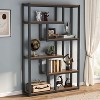 ORRD Industrial Etagere Bookcase, 69.29" Tall 6-Tier Brown & Black Open Shelf Organizer with Metal Frame for Living Room & Bedroom - 2 of 4