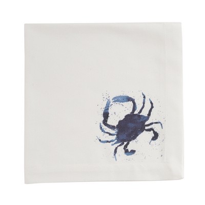 Split P Deep Blue Sea Printed Crab Napkin Set - White