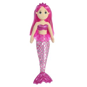 Aurora Large Garnet Sea Sparkles Enchanting Stuffed Doll Pink 18" - 1 of 4
