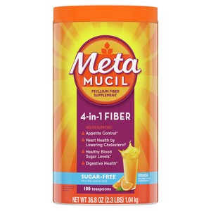 Metamucil Psyllium Fiber Supplement Sugar Free Powder - Orange - 1 of 4
