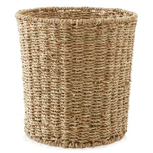 Casafield Waste Basket, Trash Can for the Bathroom, Bedroom, Laundry Room, Home Office - Woven Seagrass or Water Hyacinth - 1 of 4