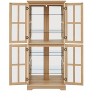 Sapphtopaz Antique 6-Tier Bookcase with Glass Doors Adjustable Shelves, Curio Display Cabinet, Bookshelf Showcase for Home or Office - 2 of 4
