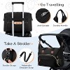 Itopfox Medium Black Diaper Tote Bag for Parents with Pacifier Case, 10 Pockets, Insulated Bottle Holders, Travel-Friendly - 2 of 4