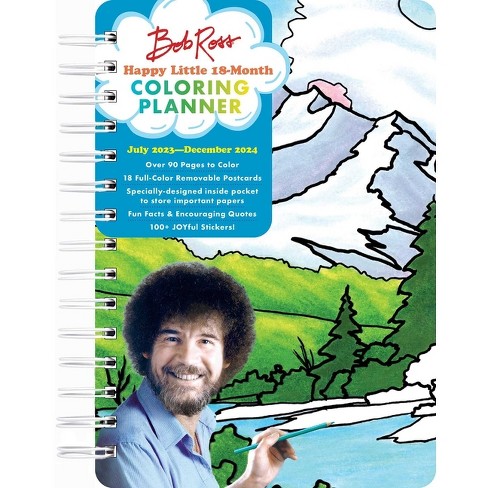 Bob Ross Happy Little 18-month Coloring Planner - By Editors Of