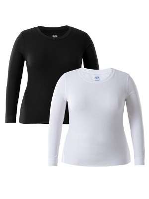 Fruit Of The Loom Men's 2 Pack Big Thermal Underwear Waffle Henley Top -  Black 3x Large : Target