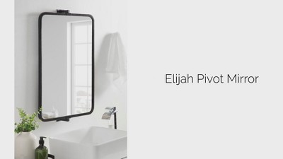 Elijah 38x24 Black Iron Pivot Wall Mirror