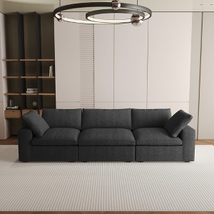 120.45" Cloud Modular Sectional Sofa with Thick Cushion, Minimalist Convertible Couch Deep Seat Couches for Living Room Sofa Sets - 1 of 4