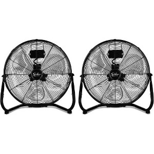 BestParts 12" 3-Speed High Velocity Heavy Duty Metal Industrial Floor Fans, 1800 CFM, Black, 2 Pack - 1 of 4