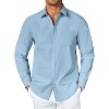 COOFANDY Men's Button Down Long Sleeve Shirt Casual Untucked Dress Shirt Regular Fit Wedding Shirts - 2 of 4