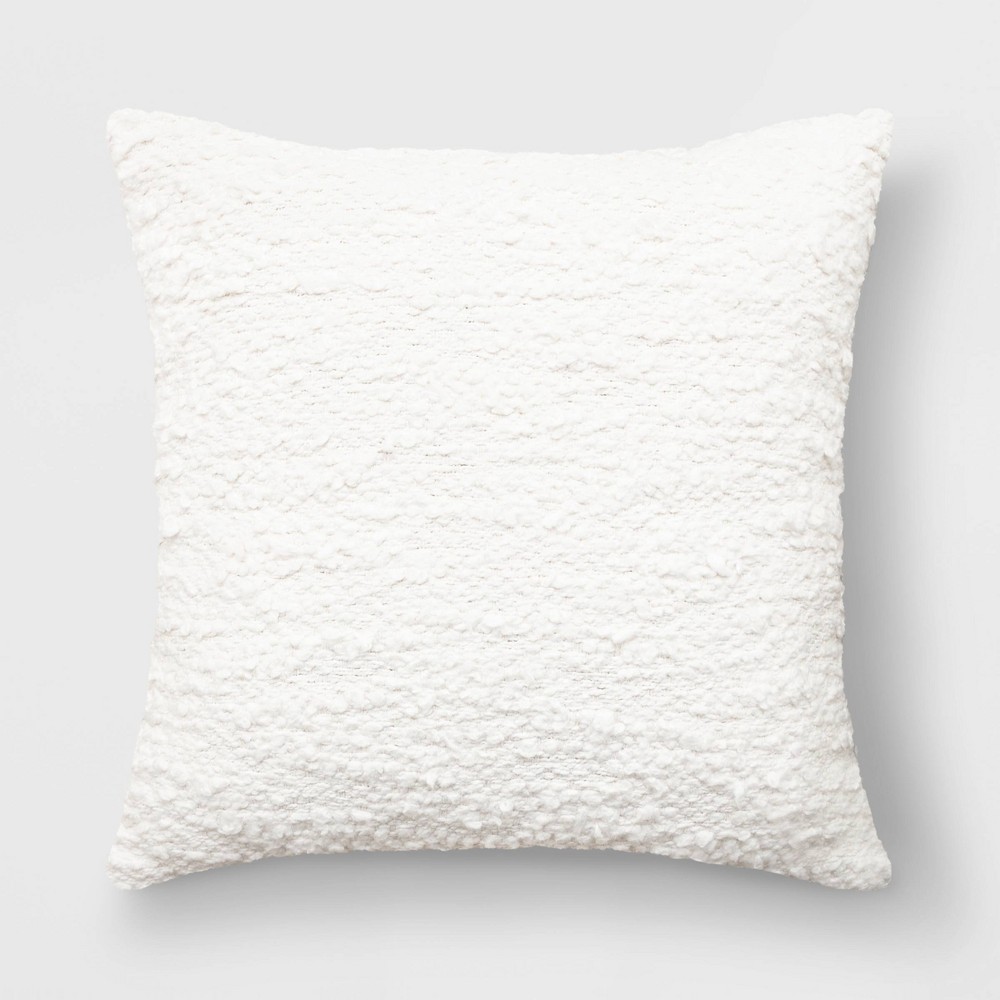 Photos - Pillow Woven Cotton Textured Square Throw  Ivory - Threshold™