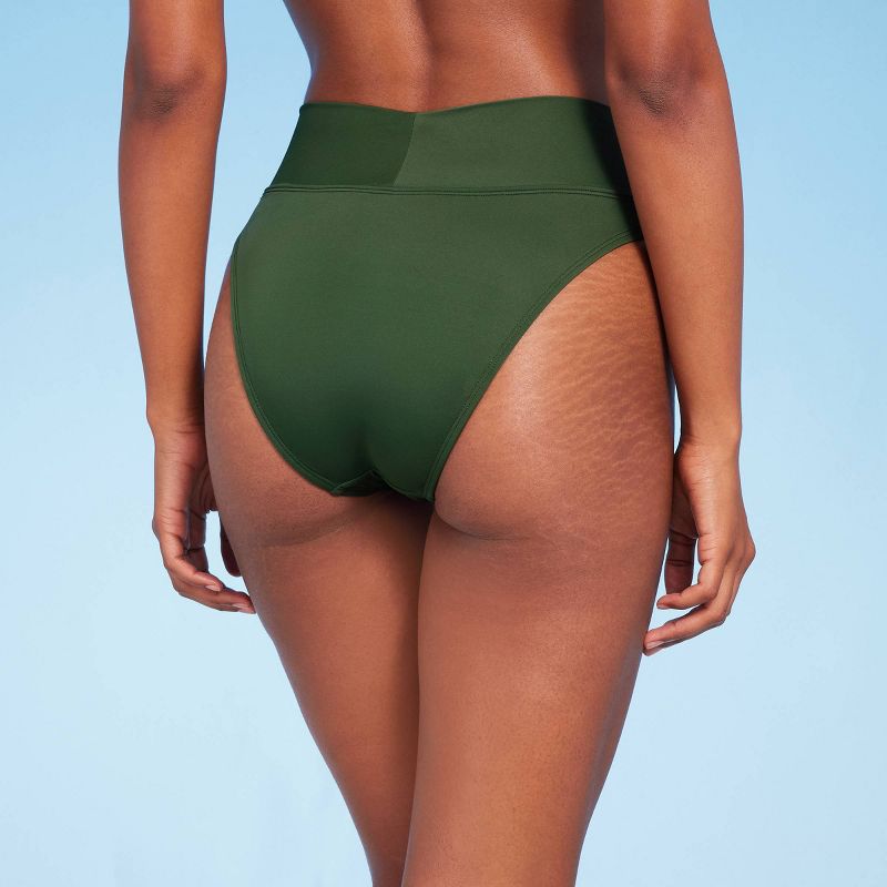 Women's V-Front Mid-Rise High Leg Cheeky Bikini Bottom - Shade & Shore™, 3 of 7