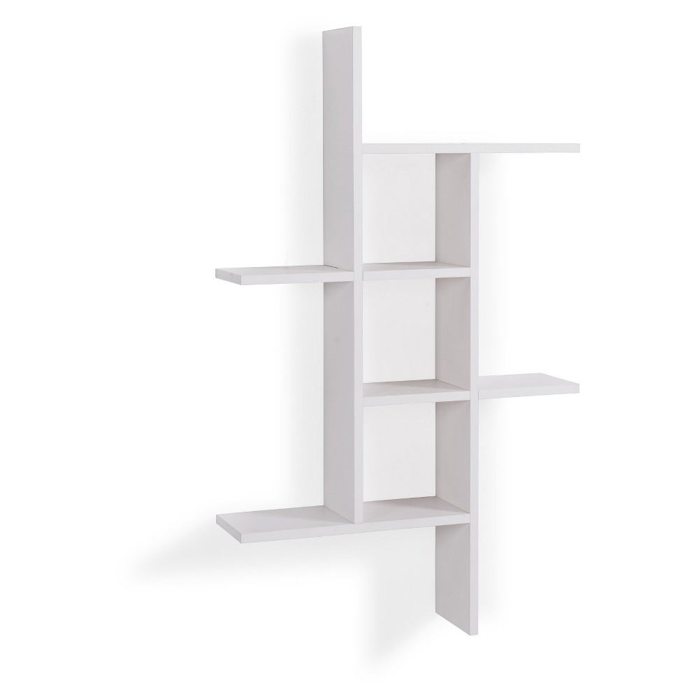 Photos - Kids Furniture Danya B. 40" x 24" Cantilever Wall Shelf White: Modern Laminated MDF, 4-Ti