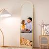 FURNIinspire Full Length Mirrors Floor Standing Body Mirror, Arched Mirror Room Decor Long Dressing Mirror for Bedroom, Gold, 18"*58" - 4 of 4