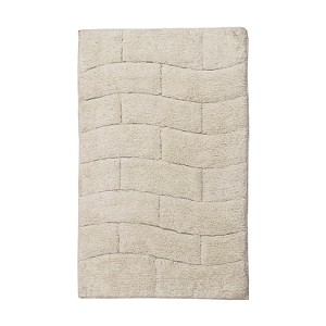 Knightsbridge Stylish And Comfortable All Season Traditional New Tile Design Cotton Bath Rug 21" X 34" Ivory - 1 of 4