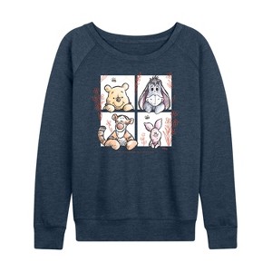 Women's - Disney - Winnie the Pooh Lightweight French Terry Wide Neck Long Sleeve Shirt - 1 of 4