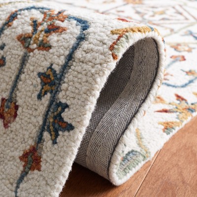 Ivory and Grey Hand-Tufted Wool Runner Rug, 2'3" x 8'