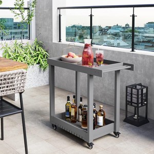 2-Tier Utility Cart with 4 *360°Steering Wheels and 2 Brakes, 1000 Lb Rolling Utility Cart, Home/Office/Warehouse/Cafeteria/Cleaning - 1 of 4