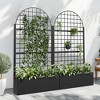 Iron Art Black Arched Planting Box With Climbing Frame (square Grid), 180*90*40cm - 2 of 4