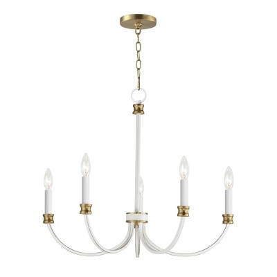 Maxim Lighting Charlton 5 - Light Chandelier in  Weathered White/Gold Leaf