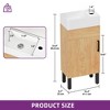 16 in Small Bathroom Vanity Organizer Storage Cabinet w/ Shelves Basin Sink Hooks - 2 of 4